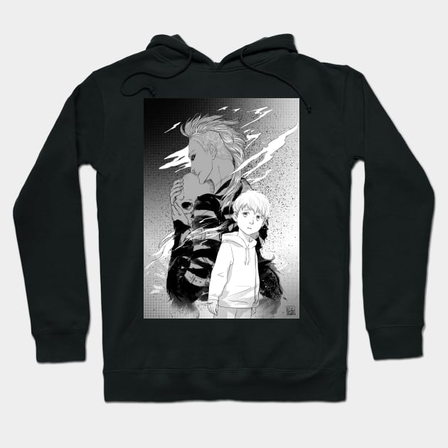 Shadow Of A Doubt - Shadow and Light Hoodie by Piarelle